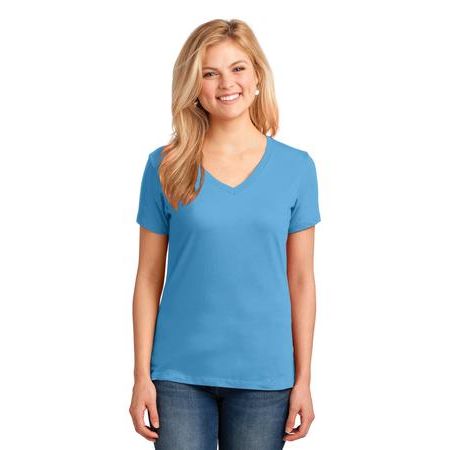 Port & Company ®  Ladies 5.4-oz 100% Cotton V-Neck T-Shirt. LPC54V